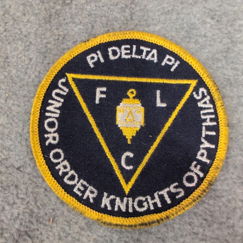Junior Order Knights of Pythias Pi Delta Pi FLC Embroidered Patch Blue Yellow image 1