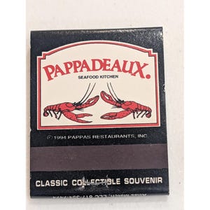 Pappadeaux Seafood Kitchen Restaurant Streichholzbrief Classic Collectible Souvenir Bild 2