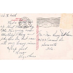 Vintage 1965 Grist Mill Longfellows Wayside Inn Sudbury MA Postcard Red Wheel image 2