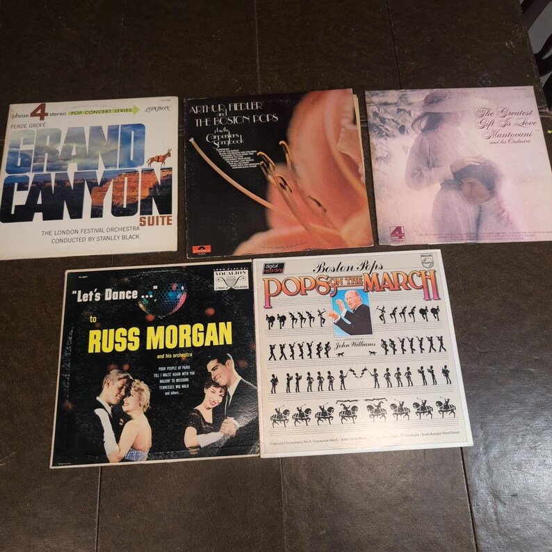 Set aus 5 VTG Schallplatten Boston Pops John Williams Mantovani Russ Morgan LP Bild 1