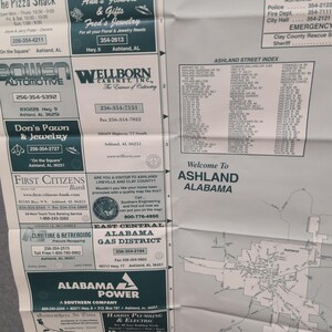 Clay County Alabama VTG Road Map Travel Guide Tourism Information Map 29" x 23" image 4