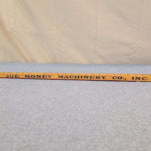 Vintage Joe Money Machinery Co Inc Alabama Advertising Wooden Yardstick Ruler image 1