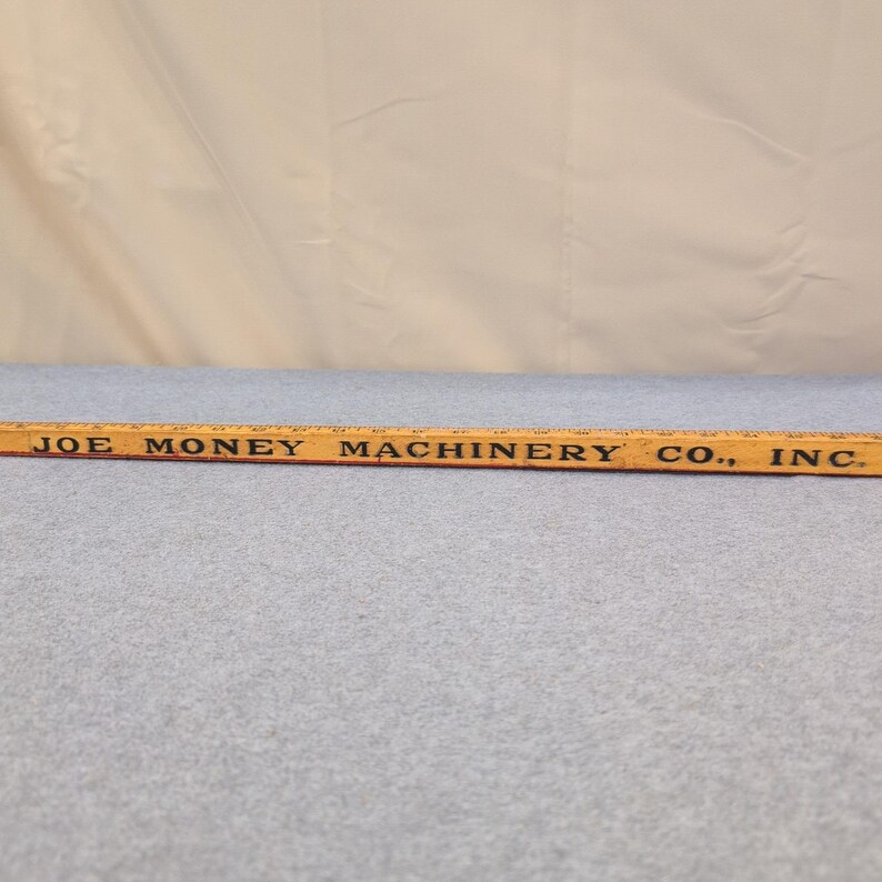 Vintage Joe Money Machinery Co Inc Alabama Advertising Wooden Yardstick Ruler image 1
