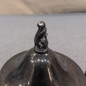 Vintage Silver Plated Footed Sugar Bowl with Lid Ornate Handles Tarnish Decor image 3