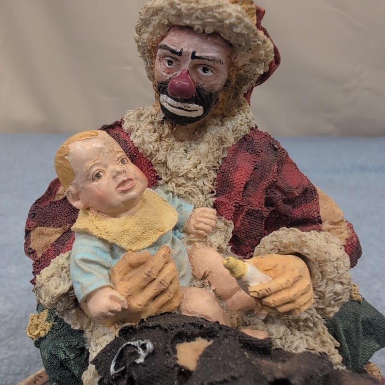 Imágenes de la figura de Papá Noel payaso de la colección Emmett 1994 Flambro Emmett Kelly Jr imagen 2