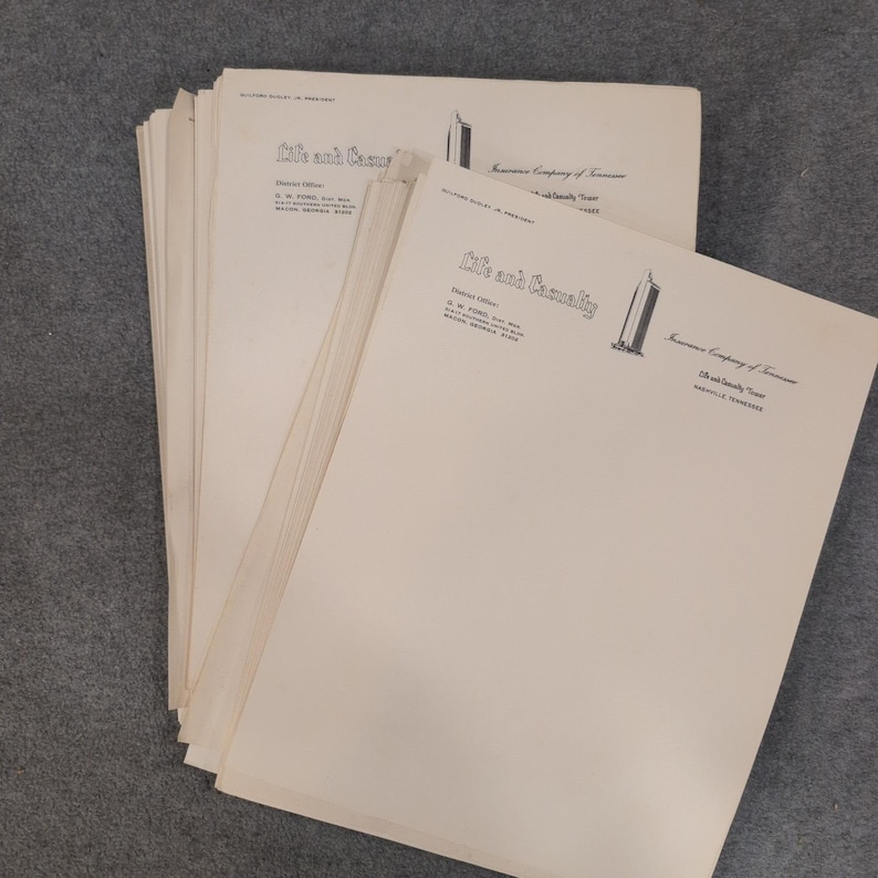 Vtg Life & Casualty Insurance Co Tennessee Letterhead Macon GA Stationery 150+ image 3