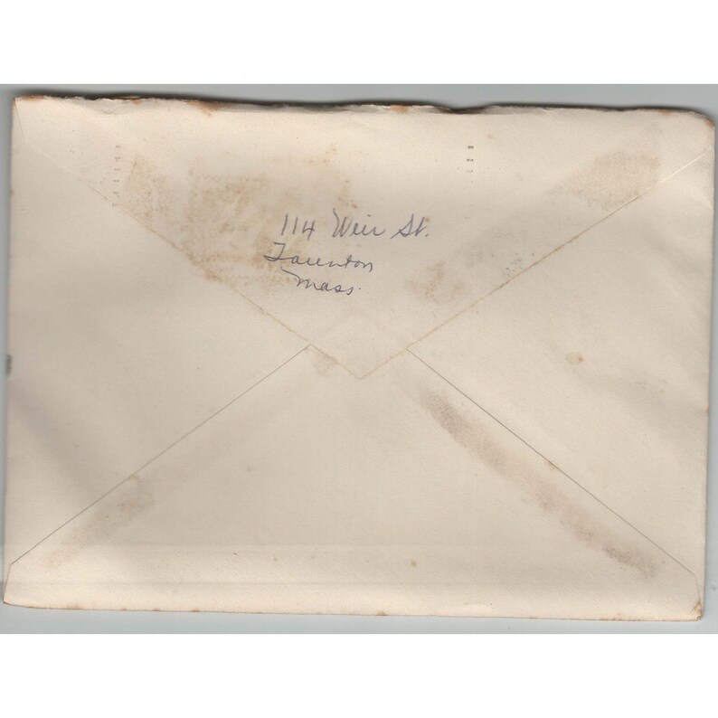 Vtg 1967 Postmarked Envelope Taunton MA to Sarasota FL George Washington Stamp image 2