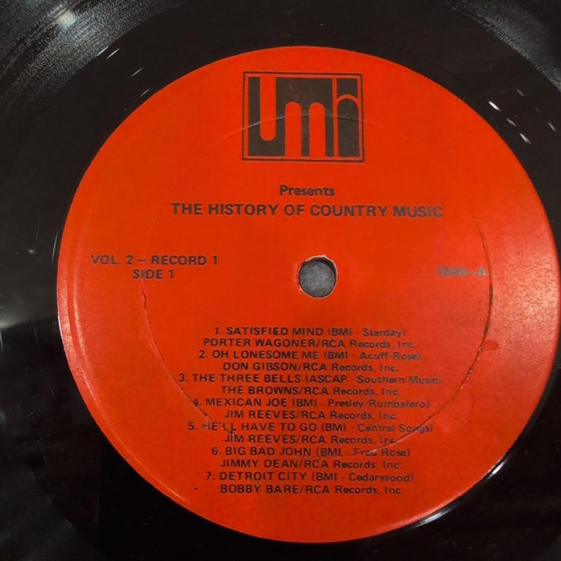 The History of Country Music Volume 2 UMI Vinyl 2-LP Johnny Cash Dolly Parton image 5