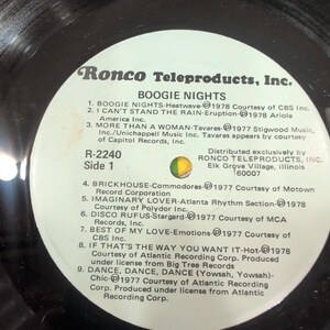 Boogie Nights 18 Top Disco Hits Ronco R-2240 Vinile LP 1978 Donna Summer Chic immagine 4