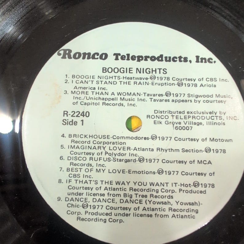 Boogie Nights 18 Top Disco Hits Ronco R-2240 Vinile LP 1978 Donna Summer Chic immagine 4