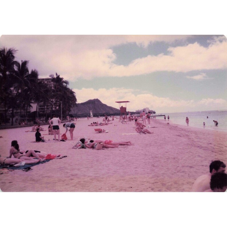 Vintage 1970s Waikiki Beach Hawaii Diamond Head Oahu Photo Lot of 11 image 1