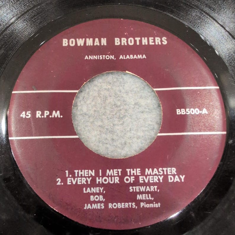 Bowman Brothers Then I Met The Master Steal Away 45 RPM Vinyl Record BB500-A/B image 1