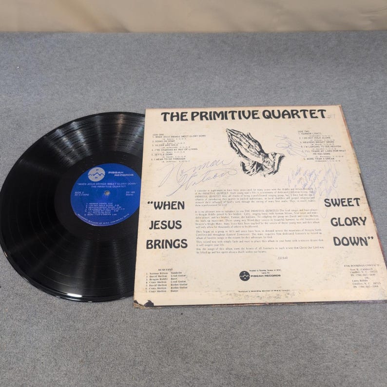 The Primitive Quartet When Jesus Brings Sweet Glory Down Vinyl LP Signed RS-149 image 4