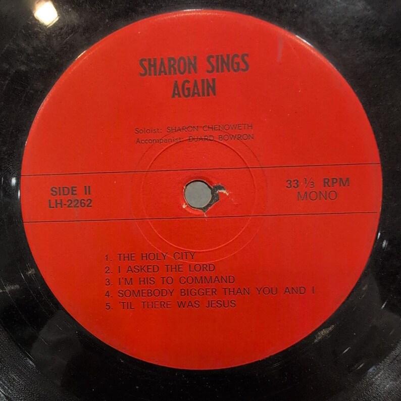 Sharon Sings Again Sharon Cheatham Vinyl LP Gospel LH-2261 Mono 33 RPM Record image 2