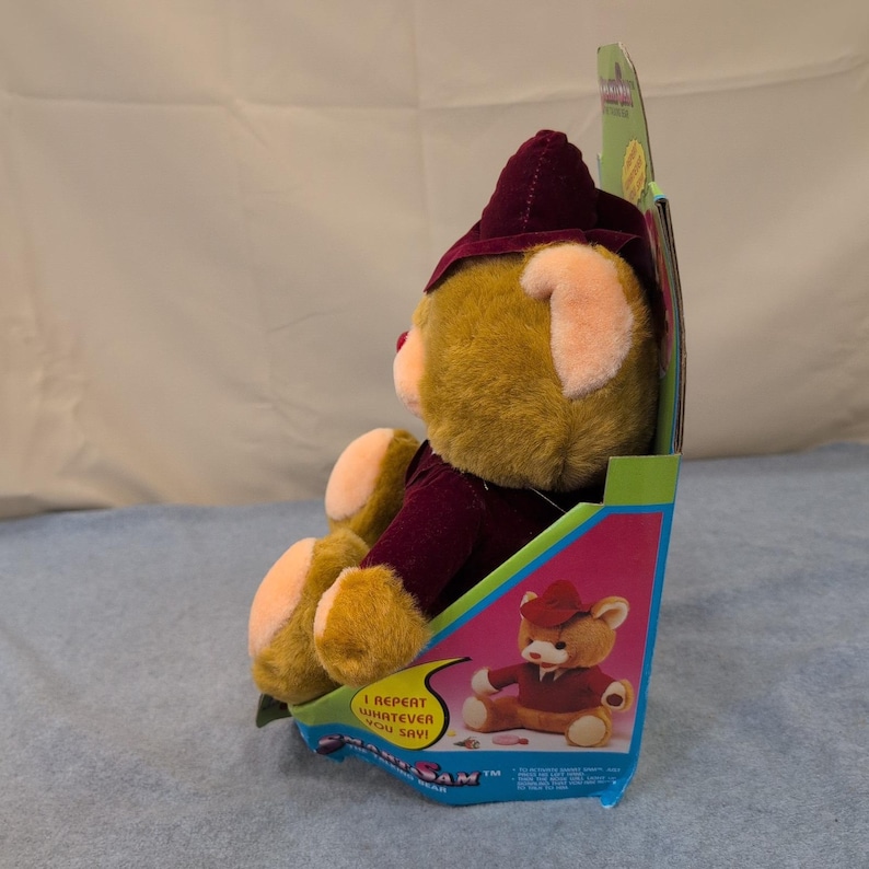 Smart Sam The Talking Bear Vintage Plush Burgundy Hip Yick International 8601 image 5