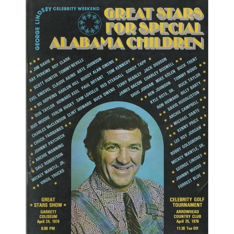 1976 George Lindsey Celeb Wkd "Great Stars for Special Alabama Children" Program image 1