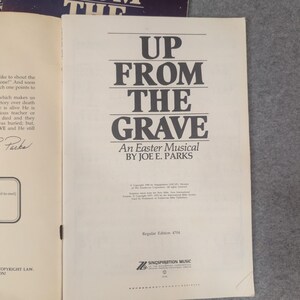 Up From The Grave Easter Musical Joe E Parks SATB Choral Book Lot of 4 1984 image 2