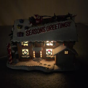 The Simpsons Christmas Village Ned Flanders House Seasons Greetings Light Up image 2