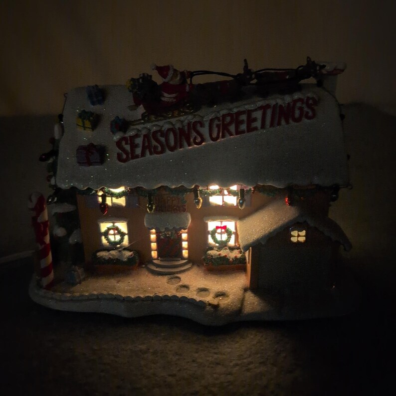 The Simpsons Christmas Village Ned Flanders House Seasons Greetings Light Up image 2