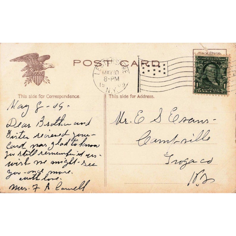 Cartolina vintage del 1909 del Campidoglio di Providence, Rhode Island, con timbro postale VG- immagine 2