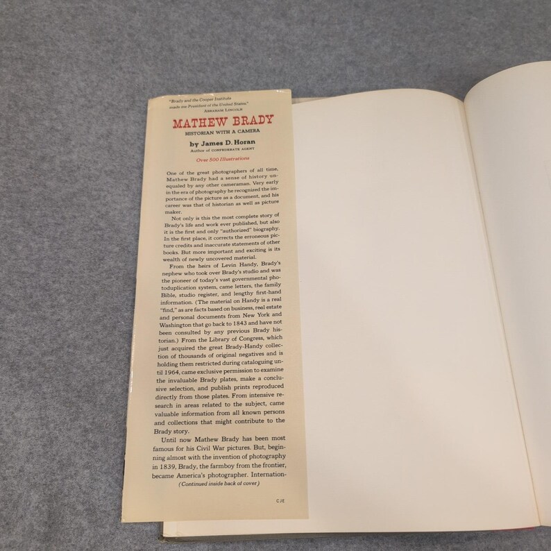 Mathew Brady Historicus met een camera James D Horan hardcover fotografieboek afbeelding 3