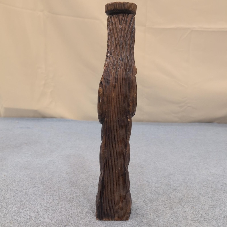 Vintage Hand Carved Wood Figurine Wise Man Prophet Religious Folk Art Sculpture image 3