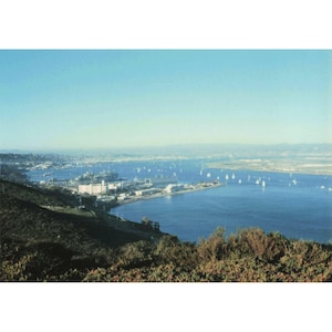 1988 San Diego Point Loma Cabrillo-monumentet hittades Foto Segelbåtar Bay Kodak bild 1