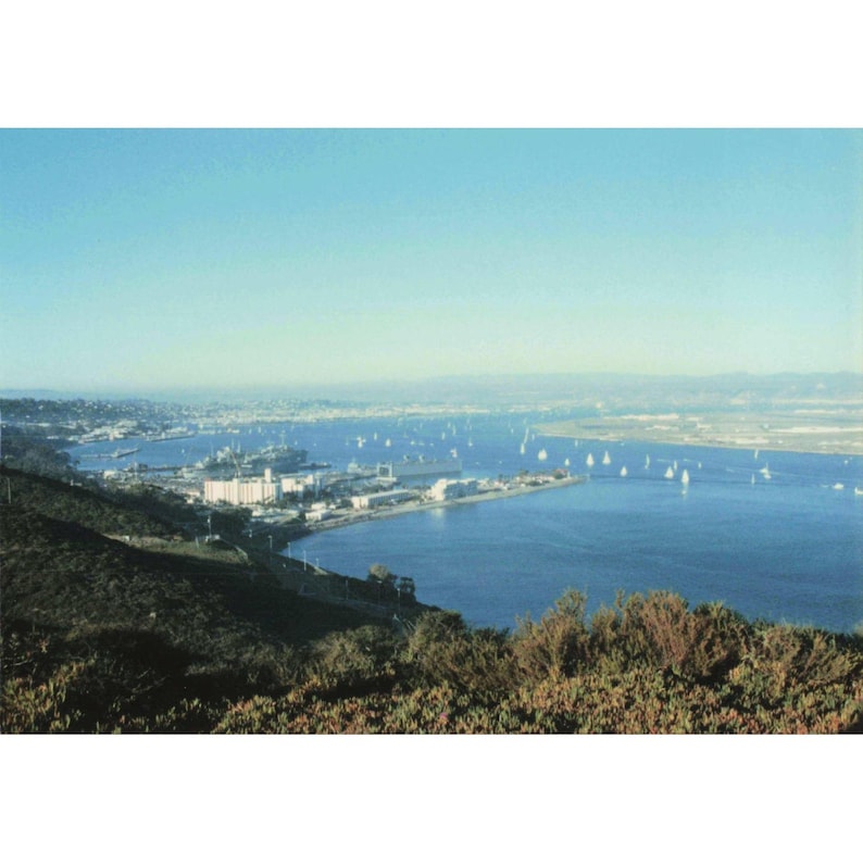 1988 San Diego Point Loma Cabrillo-monumentet hittades Foto Segelbåtar Bay Kodak bild 1