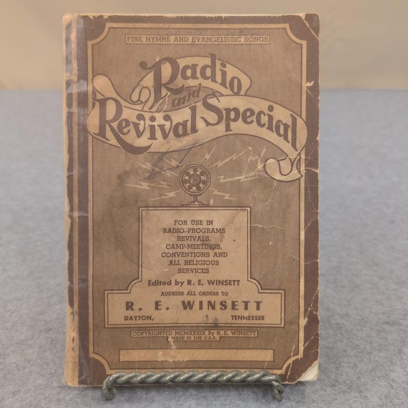 1939 Radio and Revival Special Hymn Book R. E. Winsett Shaped Notes Tennessee image 1