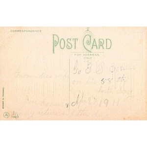 Antique 1911 Birthday Greetings Postcard Red Roses Embossed Gold Made in Germany image 2