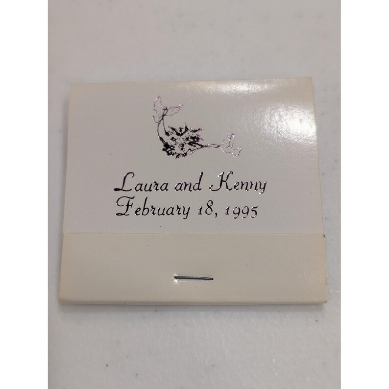 Laura and Kenny Wedding Matchbook February 18 1995 Keepsake Novelty image 1