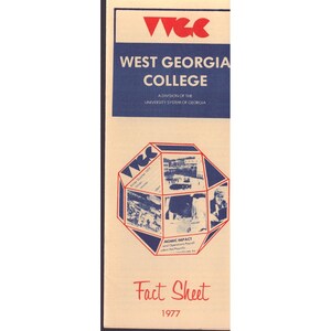 Vintage 1977 West Georgia College Fact Sheet Brochure Carrollton GA History image 1