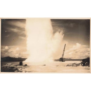 WWII US Navy Seabees Photo Naval Construction Battalion Demolition Blast Pacific image 1