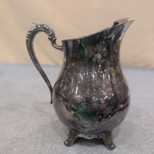 F.B. Rogers Silver Co 3707 Silver Plated Footed Water Pitcher with Ice Guard image 3