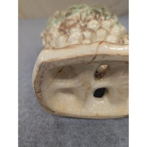 Vintage McCoy Pottery Grape and Leaf Relief Planter Green Brown Glaze Ceramic image 5