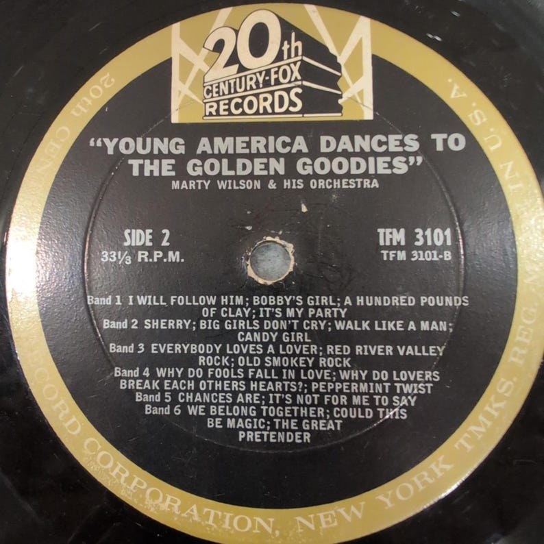 Marty Wilson Orchestra Young America Dances to Golden Goodies Vinyl LP TFM 3101 image 4
