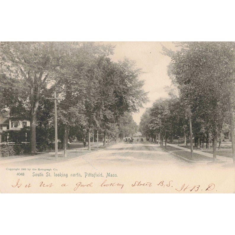 1905 South St Pittsfield Massachusetts Rotograph Co Postcard Pittsfield MA VG image 1