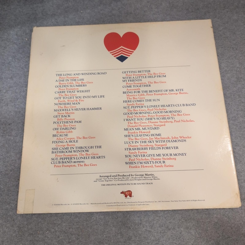 Sgt Peppers Lonely Hearts Club Band Bande originale du film 2LP Peter Frampton Bee Gees image 3