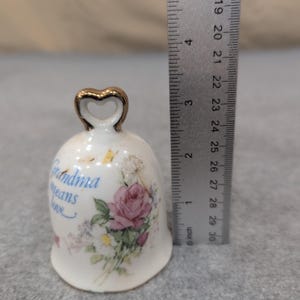 Napcoware Bell Grandma Means Love Floral Heart Handle Japan 1462 image 4