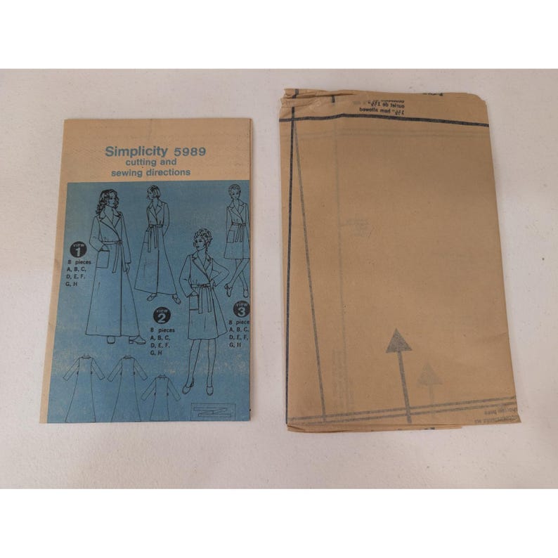 Simplicity 5989 Misses Robe Sewing Pattern Long or Short Lengths VTG 8-10 UC/FF image 3
