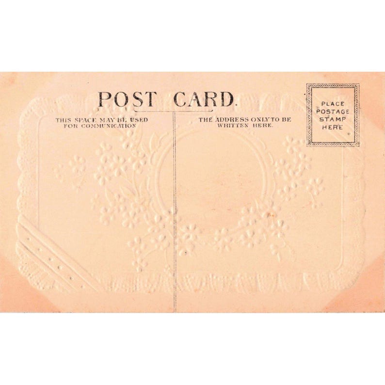 Antique 1910 Embossed Easter Postcard Blue Forget-Me-Nots Landscape Scene VG image 2