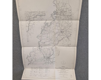 Vintage 1982 Talladega County Alabama General Highway Map 26" x 18" Sylacauga