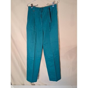 Koret City Blues Teal Pleated Pants Women's 14 Cotton Blend Stain Read image 1