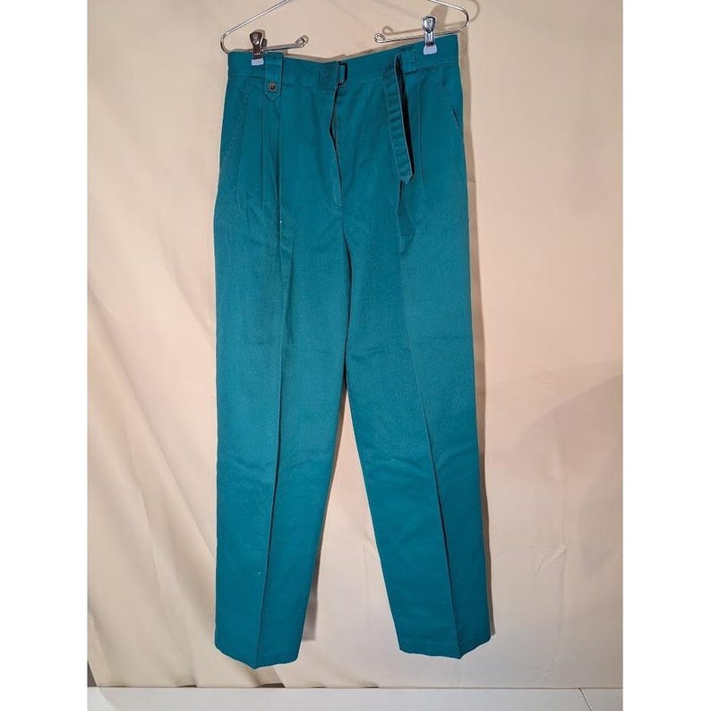 Koret City Blues Teal Pleated Pants Women's 14 Cotton Blend Stain Read image 1