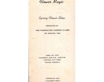Vintage 1970 Flower Magic Spring Flower Show Program Macon Georgia Garden Club