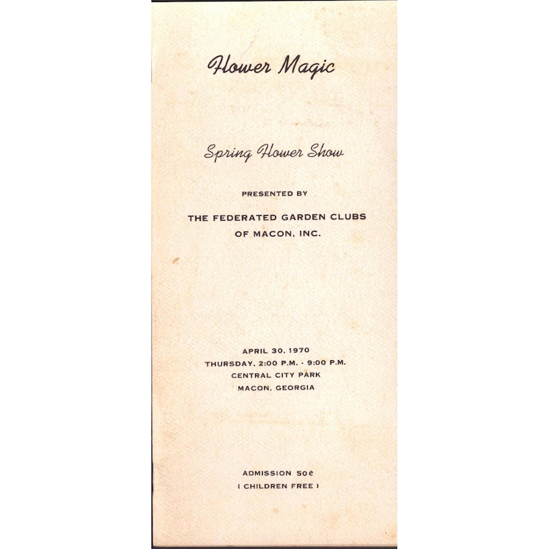 Vintage 1970 Flower Magic Spring Flower Show Program Macon Georgia Garden Club image 1
