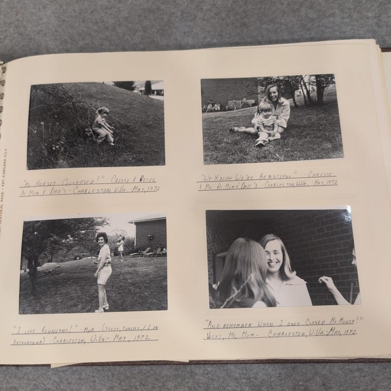 Vintage album uit 1972-1973 van de familie Harrington uit Charleston, West Virginia, van kolonel Patricia Harrington van de Amerikaanse luchtmacht. afbeelding 7