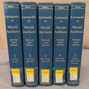 Cyclopedia of World Authors Revised Third Edition 5 Volume Set Frank Magill 1997 image 1