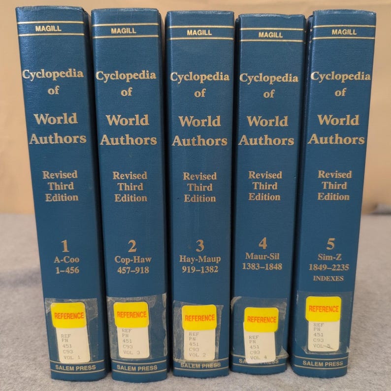 Cyclopedia of World Authors Revised Third Edition 5 Volume Set Frank Magill 1997 image 1