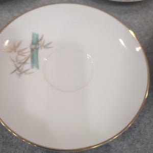 Noritake Oriental 6341 Bamboo Salad Plates and Saucers Set of 8 Japan Fine China image 3